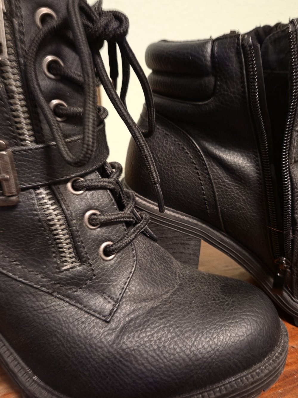 Black Torrid Women's Lace-Up Ankle Boots with Side Zipper